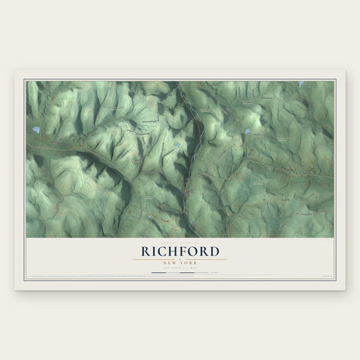 Richford, New York map print, the full design