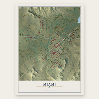 Miami, Texas map print, the full design