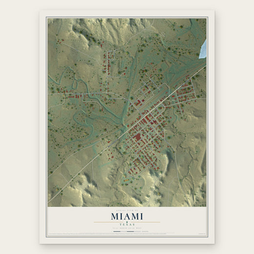 Miami, Texas map print, the full design