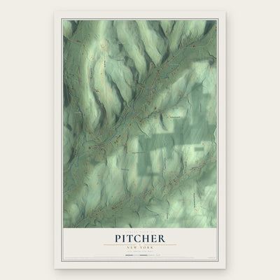 Pitcher, New York map print, the full design