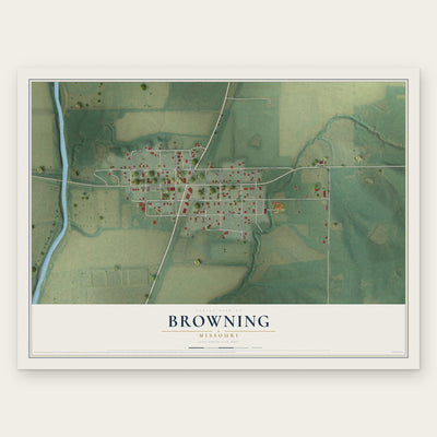 Browning, Missouri map print, the full design