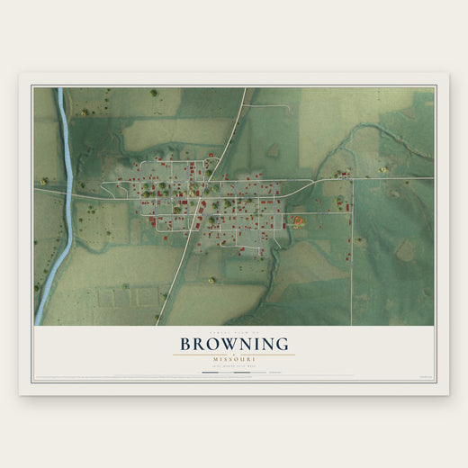 Browning, Missouri map print, the full design
