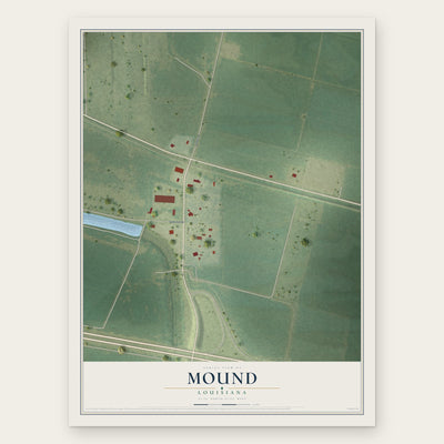 Mound, Louisiana map print, the full design