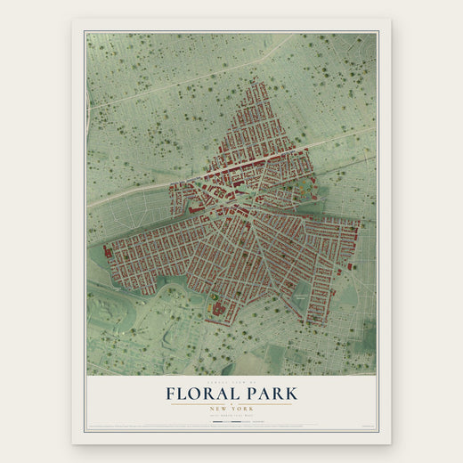 Floral Park, New York map print, the full design