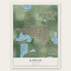 Kaplan, Louisiana map print, the full design