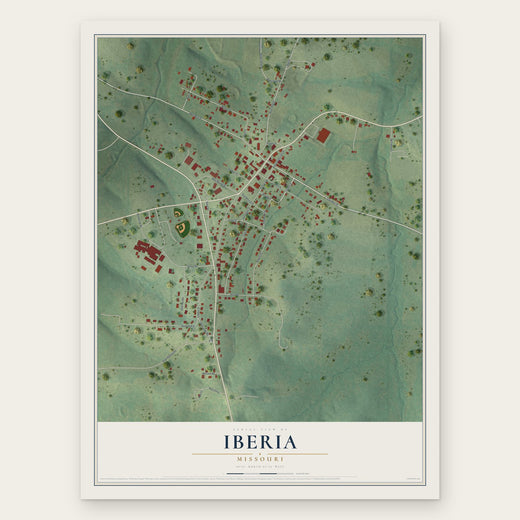 Iberia, Missouri map print, the full design