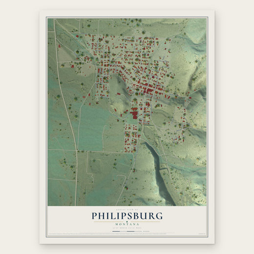 Philipsburg, Montana map print, the full design