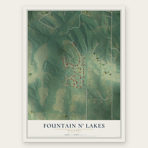 Fountain N' Lakes, Missouri map print, the full design