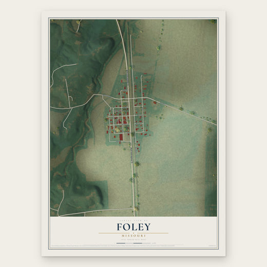 Foley, Missouri map print, the full design