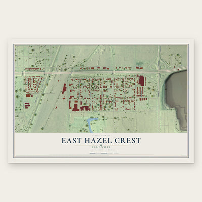 East Hazel Crest, Illinois map print, the full design