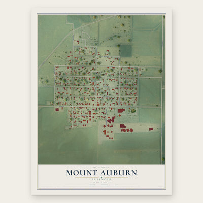Mount Auburn, Illinois map print, the full design