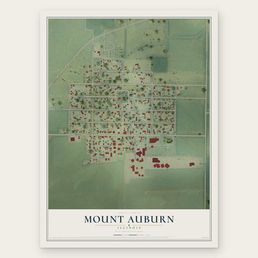 Mount Auburn, Illinois map print, the full design