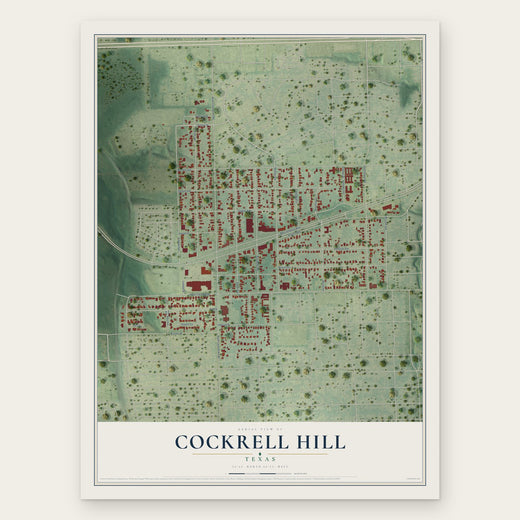 Cockrell Hill, Texas map print, the full design