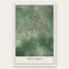 Gonzales, Louisiana map print, the full design