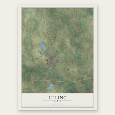 Luling, Texas map print, the full design