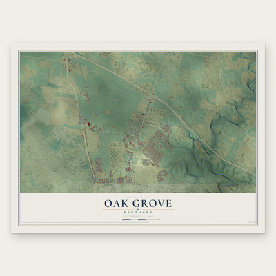Oak Grove, Kentucky map print, the full design
