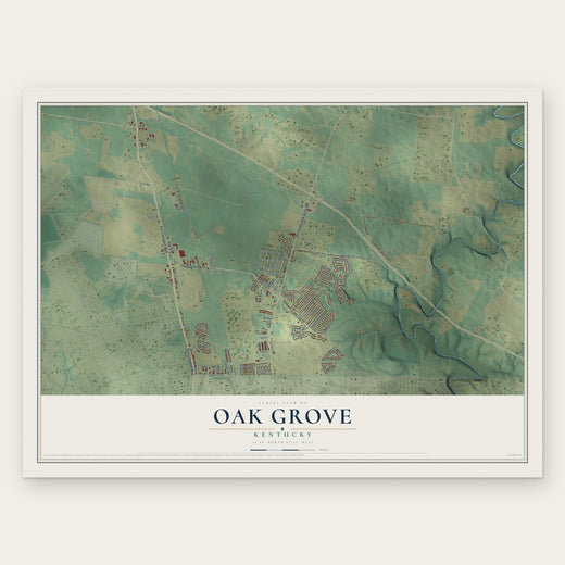 Oak Grove, Kentucky map print, the full design