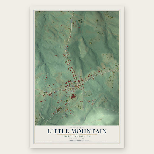 Little Mountain, South Carolina map print, the full design