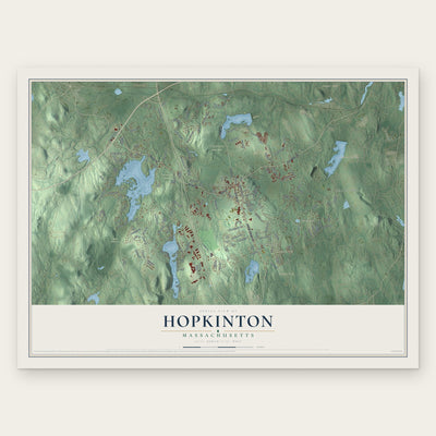 Hopkinton, Massachusetts map print, the full design