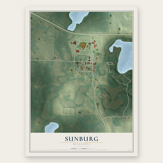 Sunburg, Minnesota map print, the full design