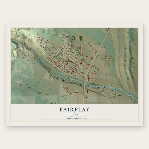 Fairplay, Colorado map print, the full design