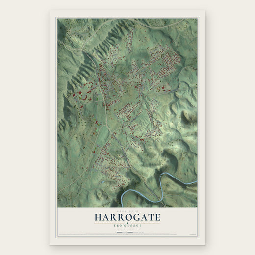 Harrogate, Tennessee map print, the full design