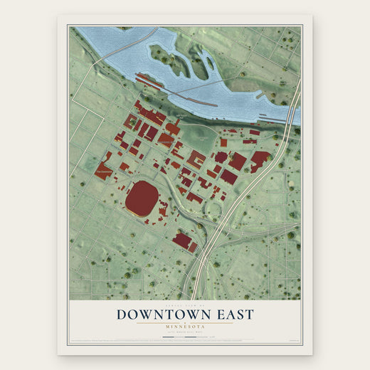 Downtown East, Minnesota map print, the full design