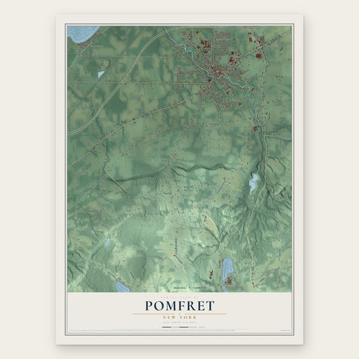Pomfret, New York map print, the full design