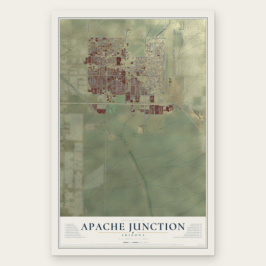 Apache Junction, Arizona map print, the full design