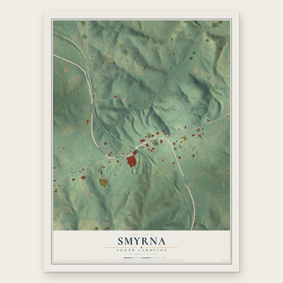 Smyrna, South Carolina map print, the full design