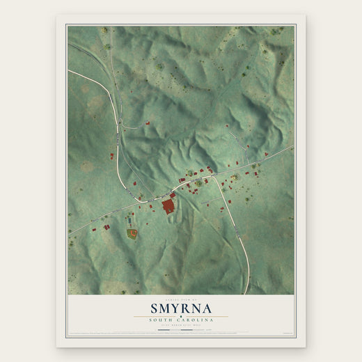 Smyrna, South Carolina map print, the full design