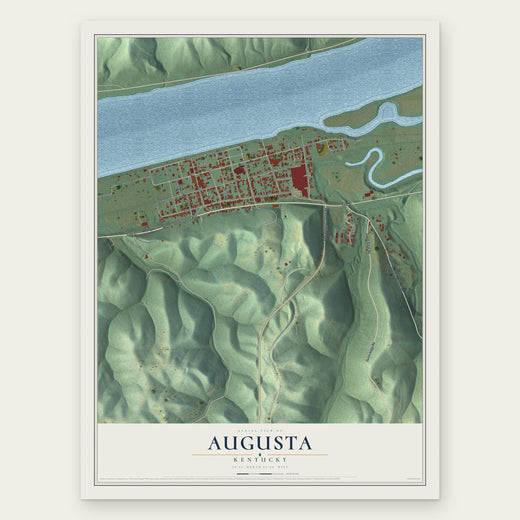 Augusta, Kentucky map print, the full design