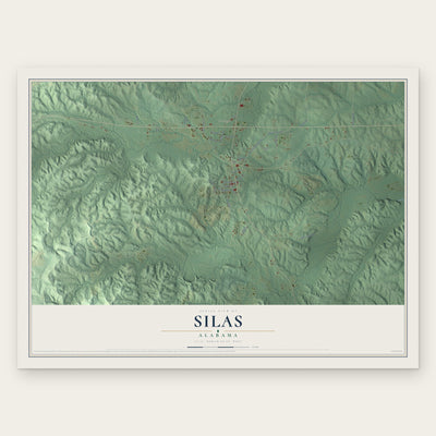 Silas, Alabama map print, the full design