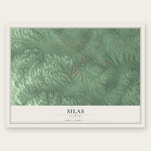 Silas, Alabama map print, the full design