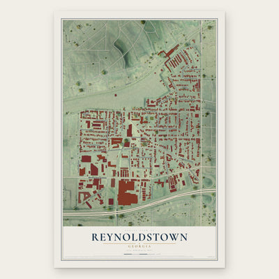 Reynoldstown, Georgia map print, the full design