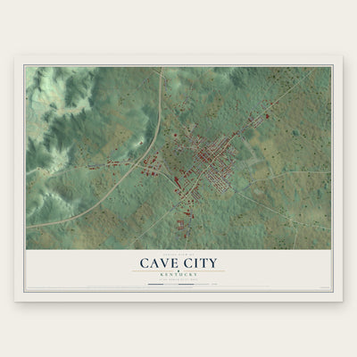 Cave City, Kentucky map print, the full design