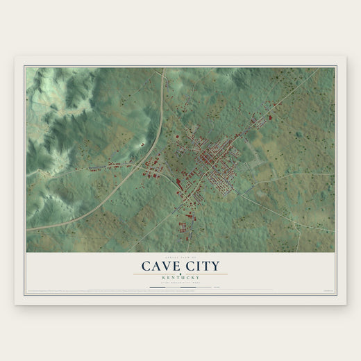 Cave City, Kentucky map print, the full design