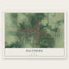 Baltimore, Ohio map print, the full design