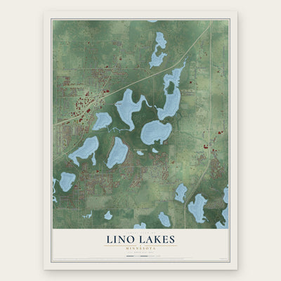 Lino Lakes, Minnesota map print, the full design