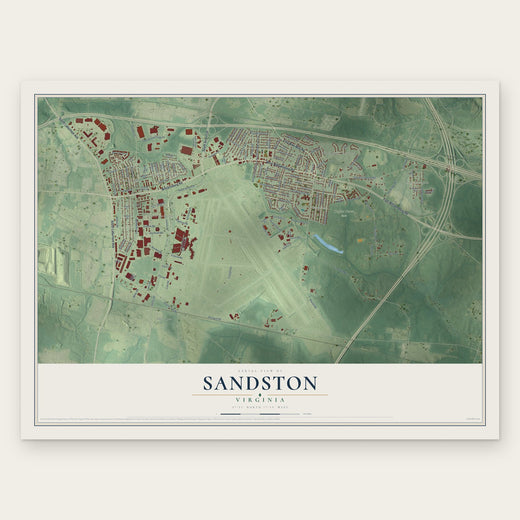 Sandston, Virginia map print, the full design