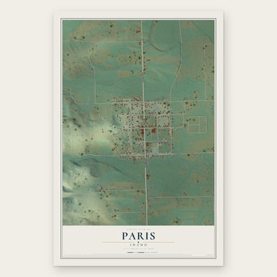 Paris, Idaho map print, the full design