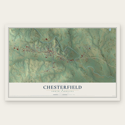Chesterfield, South Carolina map print, the full design