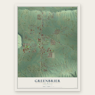 Greenbrier, Arkansas map print, the full design