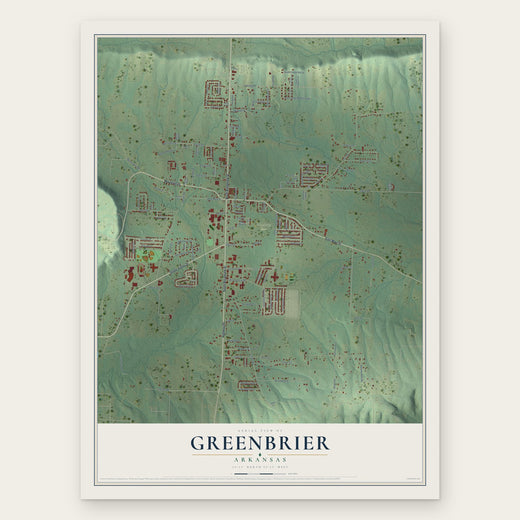 Greenbrier, Arkansas map print, the full design