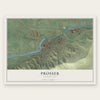 Prosser, Washington map print, the full design