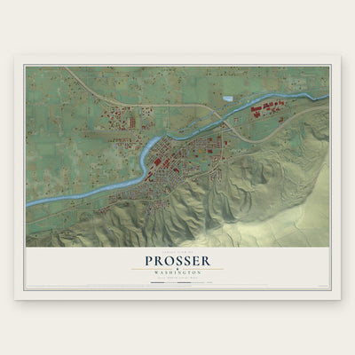 Prosser, Washington map print, the full design
