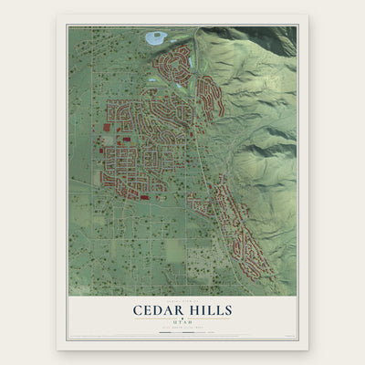 Cedar Hills, Utah map print, the full design