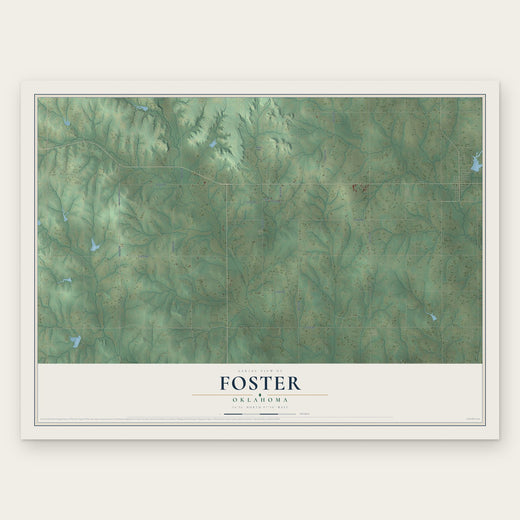 Foster, Oklahoma map print, the full design