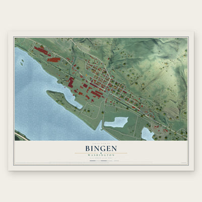 Bingen, Washington map print, the full design