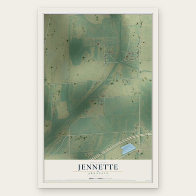 Jennette, Arkansas map print, the full design